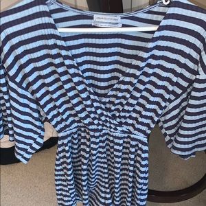 urban outfitters blue strip romper